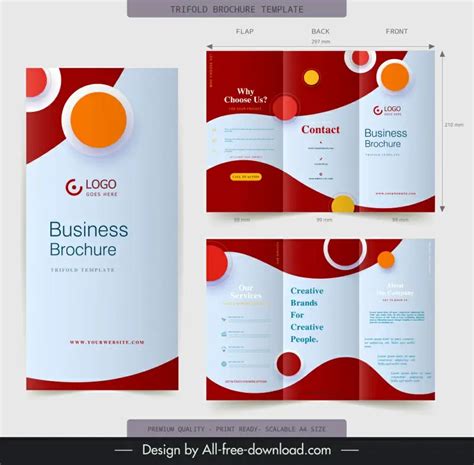 Brochure templates modern trifold shapes design Vectors graphic art designs in editable .ai .eps ...