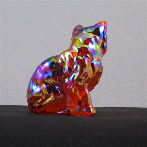 Mosser Red Sitting Cat Carnival Glass Animal Figurine – Carnival Glass