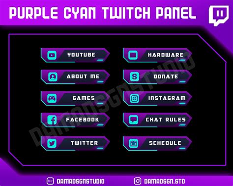 Twitch Panels Purple Cyan | Etsy