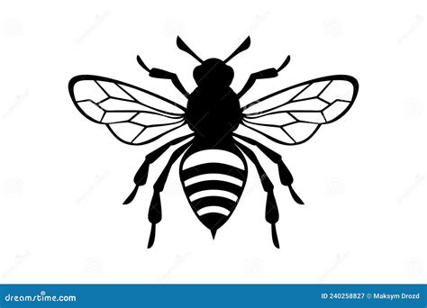 Honey Bee Icon, Honey Bee Silhouette on White Background Stock Vector - Illustration of animal ...