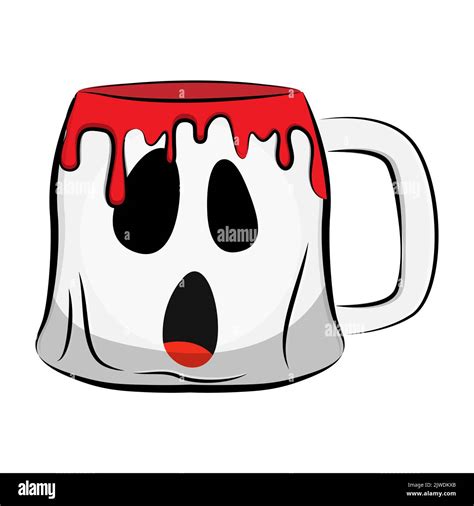 Spooky coffee mug with grinning face Stock Vector Image & Art - Alamy