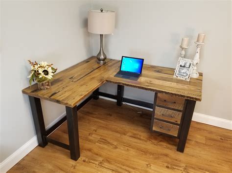 Buy Custom Made Reclaimed Wood Office Desk, Barnwood Computer Desk, Rustic Corner Desk, made to ...