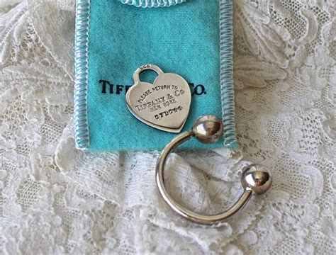 Vintage Tiffany & Co Sterling Key Ring Return to Tiffany Key Tag Number Heart Shaped Fob ...