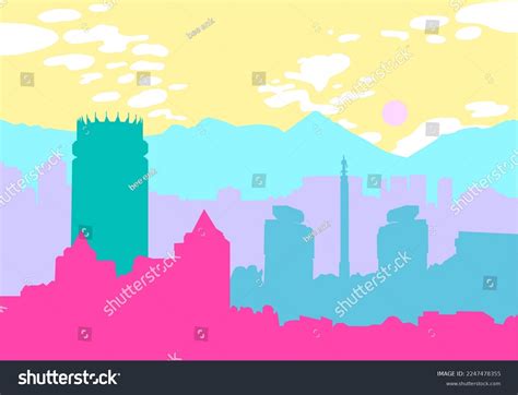 Almaty City Skyline Vector Illustration City Stock Vector (Royalty Free ...