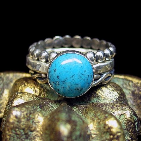 Turquoise Stacking Rings Sterling Silver Turquoise Jewelry