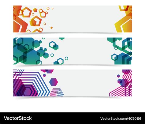 Abstract geometry colorful banner header Vector Image