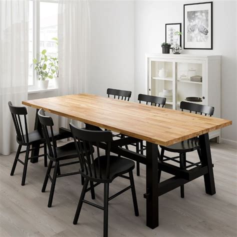 SKOGSTA / NORRARYD Table and 6 chairs - acacia/black - IKEA | Dining table black, Ikea dining ...