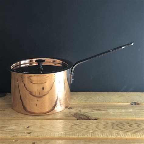 Copper pan set : 6, 7 and 8 inch spun saucepans with lids: NEW FOR 2020