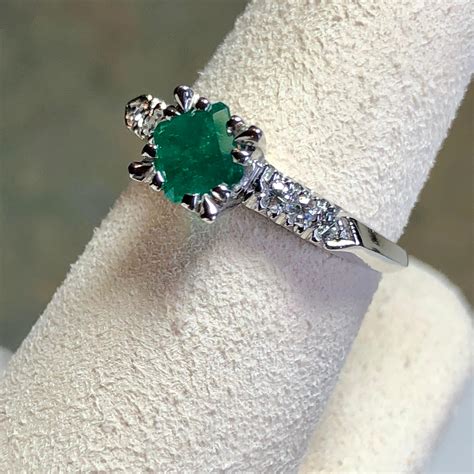 Vintage Colombian Emerald Engagement Ring Platinum For Sale at 1stDibs | vintage colombian ...