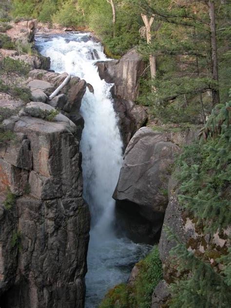 Shell Falls, WY. There is a small roadside interpretive center along highway 14 from which you ...