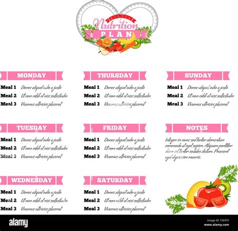 Healthy diet planning. Healthy food and weekly meal plan schedule ...