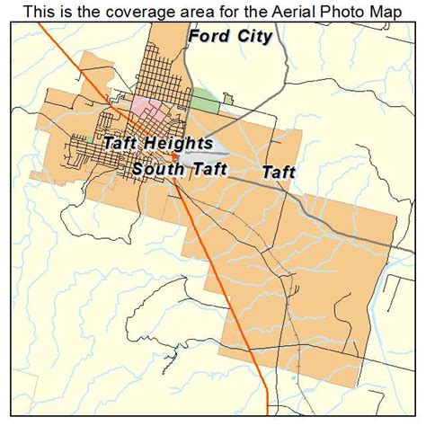 Aerial Photography Map of Taft, CA California