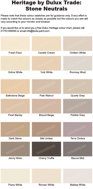 Stone and neutral shades from the Dulux Heritage colour chart | Dulux heritage colours, Stone ...