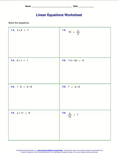 Worksheet Writing And Identifying Equations