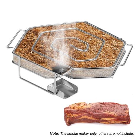 Buy Stainless Steel Cold Smoke Generator Cold Smoking Box Grill Mesh Smoker Wood Chips Burning ...