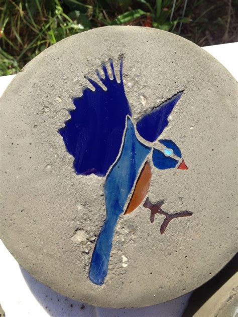 Blue Bird Stepping Stone on Etsy, $10.00 | Blue bird, Garden stones, Stone