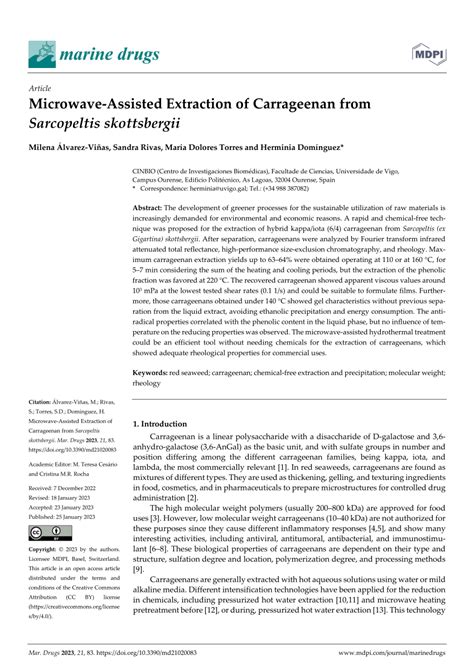 (PDF) Microwave-Assisted Extraction of Carrageenan from Sarcopeltis skottsbergii