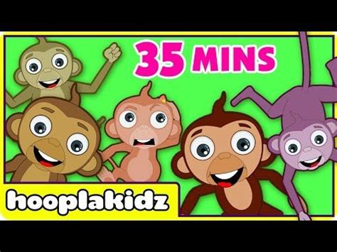 Five Little Monkeys and More Animals Songs | Learn Animals with Nursery Rhymes by HooplaKidz ...