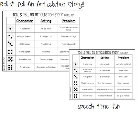 Roll & Tell An Articulation Story!! - Speech Time Fun: Speech and ...