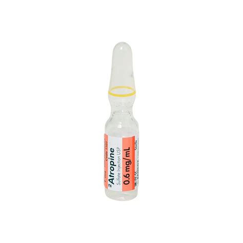 Atropine Sulfate Usp For Injection 0.6 Mg Per Ml Ampoule « Medical Mart