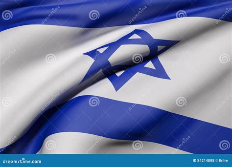 Israel flag waving stock illustration. Illustration of middle - 84214885