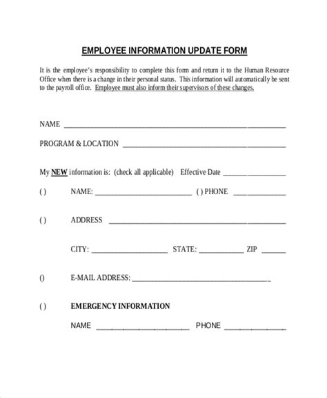 Printable Change Of Address Form Template