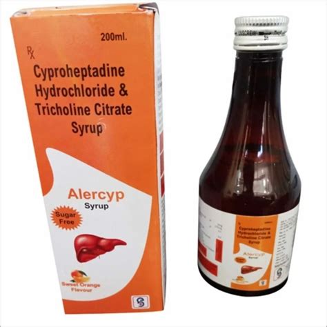 Cyproheptadine Syrup 200ml, For Clinic, Packaging Type: Bottol at Rs 107/bottle in Nagpur