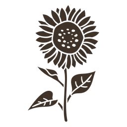 Hand Drawn Sunflower Silhouette PNG & SVG Design For T-Shirts