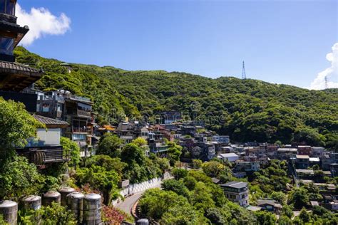 Taiwan Jiufen Village on Mountain Stock Image - Image of nice, drone ...