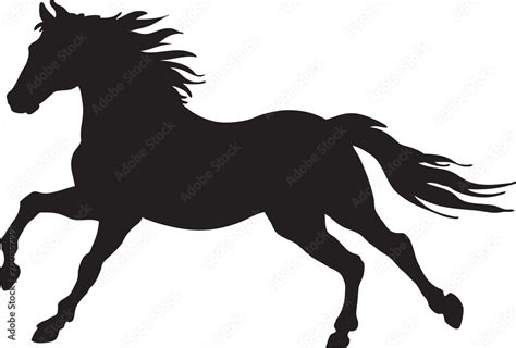 Vetor de A silhouette of a running horse do Stock | Adobe Stock