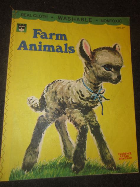 vintage baby 1956 florence sarah winship farm animals children's book whitman real cloth ...