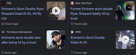 Eminem's stunt double dead January 31, 2023, and news announced the day ...