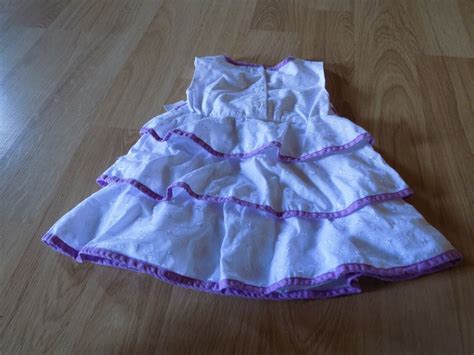 Infant Size 24 Months Okie Dokie White Eyelet Lace Summer Dress Purple ...