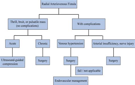 Treatment algorithm for the management of radial Arteriovenous Fistula | Download Scientific Diagram