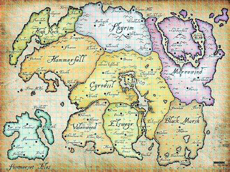 Carte de Tamriel avec échelle — Elder Scrolls Online