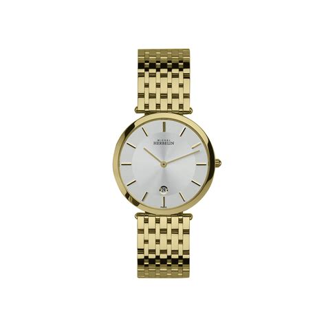 Michel Herbelin Watches Men's Michel Herbelin Gold Plated Watch With White Face 414/BP11 - Mens ...