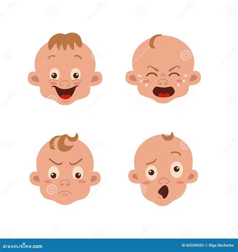 Baby Facial Expression Cartoon Vector | CartoonDealer.com #84339045