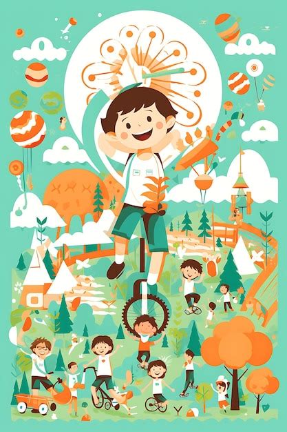 Premium AI Image | Poster of Universal Childrens Day With Kids Playing ...