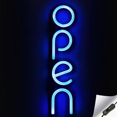 Vertical LED Neon Open Sign for Business - Blue - Walmart.com - Walmart.com