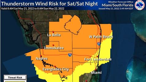 Thunderstorms in Palm Beach County Saturday. When they will start