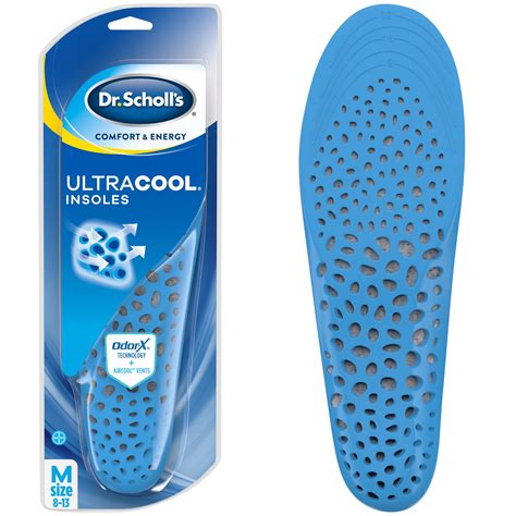 Dr. Scholl's Ultracool Insoles for Men (8-13) Inserts with Activated Charcoal and Cooling Vents ...