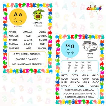 Reading Sheets - Contains All Letters of the Alphabet (Portuguese)