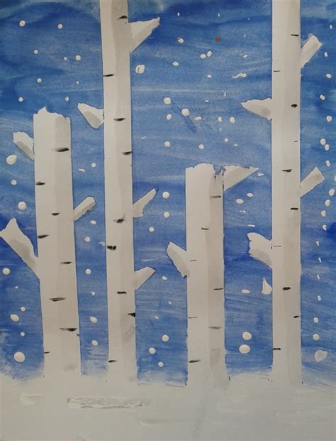 a faithful attempt: Winter Birch Tree Paintings