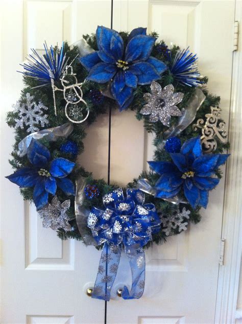 Blue & silver Christmas wreath by Katie Bryson | Christmas wreaths diy, Christmas wreaths ...