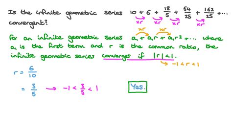 Question Video: Determining the Convergence of Geometric Series | Nagwa