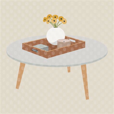 Archade | A Round Coffee Table Vector Drawings