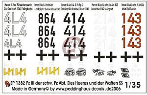 Peddinghaus 1/35 Panzer III Ausf.F/J/L German Tank Markings WWII (5 ...