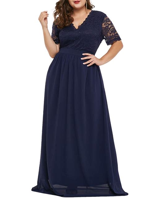 Womens Formal Maxi Dress : Lalagen Womens Plus Size Lace Cold Shoulder ...