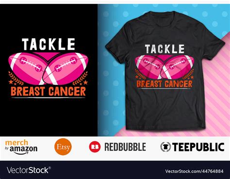 Tackle breast cancer football pink shirt design Vector Image