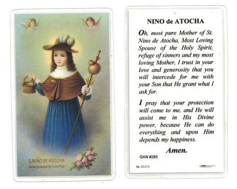 Nino de Atocha Laminated Prayer Card (RR306)